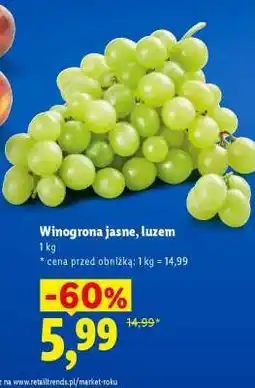 Lidl Winogrona jasne luzem oferta