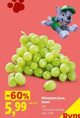 Lidl Winogrona jasne luzem oferta
