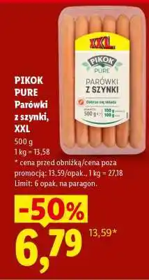 Lidl PIKOK PURE Parówki z szynki, XXL oferta