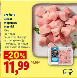 Lidl RZEŹNIK Gulasz wieprzowy z szynki oferta