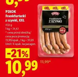 Lidl PIKOK Frankfurterki z szynki, XXL oferta