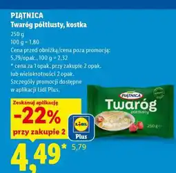 Lidl PIĄTNICA Twaróg półtłusty, kostka oferta