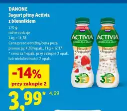 Lidl Danone Jogurt pitny Activia z błonnikiem oferta