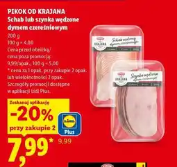 Lidl Pikok od Krajana Schab lub szynka wędzone dymem czereśniowym oferta