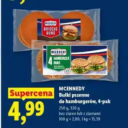 Lidl MCENNEDY Bułki pszenne do hamburgerów, 4-pak oferta