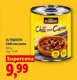 Lidl EL TEQUITO Chili con carne oferta