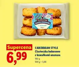 Lidl CARIBBEAN STYLE Ciasteczka kokosowe z kawałkami ananasa oferta