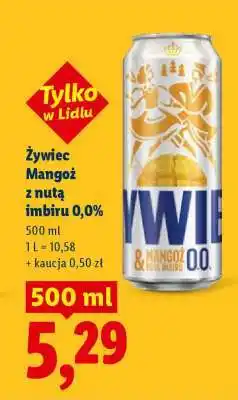 Lidl Żywiec Mangoż z nutą imbiru 0,0% oferta