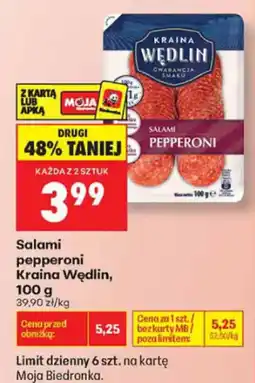 Biedronka Salami pepperoni Kraina Wędlin oferta