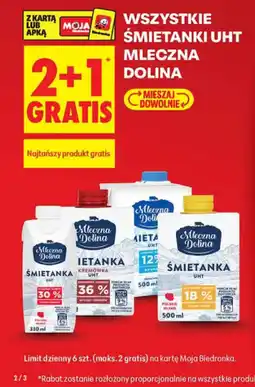 Biedronka Śmietanka UHT Mleczna Dolina oferta