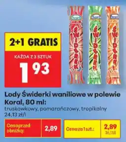 Biedronka Lody Świderki waniliowe w polewie Koral oferta