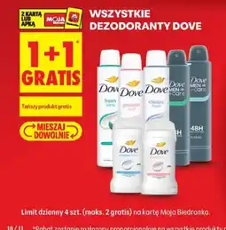 Biedronka Dezodoranty Dove oferta