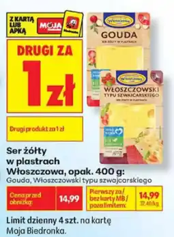 Biedronka Ser żółty w plastrach Włoszczowa oferta