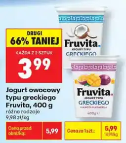 Biedronka Jogurt owocowy typu greckiego Fruvita oferta