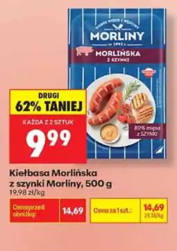 Biedronka Kiełbasa Morlińska z szynki Morlinky oferta