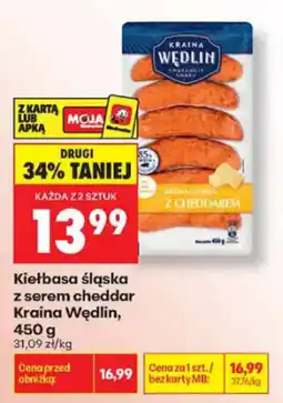 Biedronka Kiełbasa śląska z serem cheddar Kraina Wędlin oferta