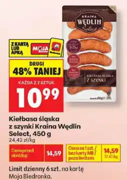 Biedronka Kiełbasa Śląska z Szynek Kraina Wędlin Select oferta