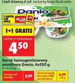 Biedronka Serek homogenizowany waniliowy Danio oferta