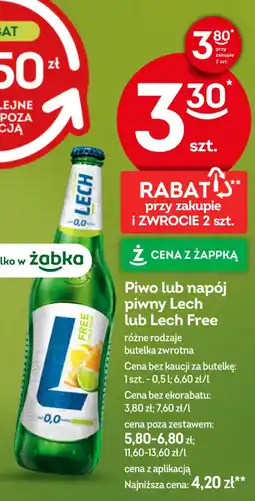 Żabka Piwo lub napój piwny Lech lub Lech Free oferta