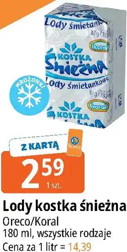 E.Leclerc Lody kostka śnieżna Oreco/Koral oferta
