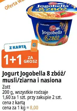 E.Leclerc Jogurt Jogobella 8 zbóż/musli/ziarna i nasiona Zott oferta