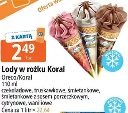 E.Leclerc Lody w rożku Koral Oreco/Koral oferta