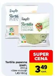 Carrefour Tortilla pszenna szpinak Simpl oferta