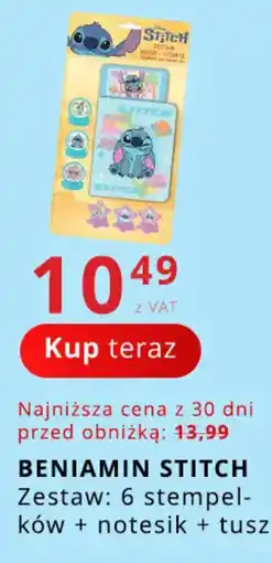 Poczta Polska Beniamin Stitch Zestaw: 6 stempek-ków + notesik + tusz oferta