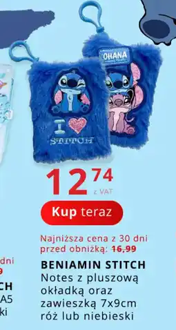 Poczta Polska Beniamin Stitch Notes z pluszową okładką oraz zawieszką oferta