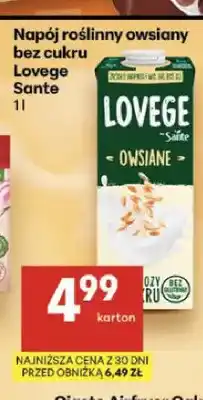 Delikatesy Centrum Napój roślinny owsiany Lovege Sante oferta