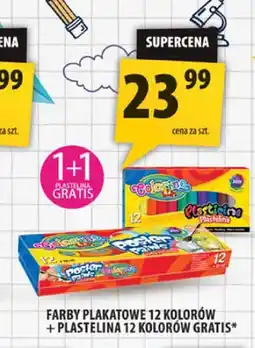 Arhelan Zestaw farby plakatowe 12 kolorów + plastelina 12 kolorów Colorino oferta
