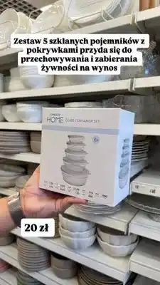 Pepco Zestaw 5 szklanych pojemników Pepco Home oferta