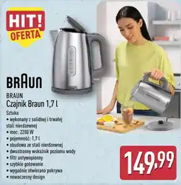 ALDI Czajnik Braun 1,7 l oferta