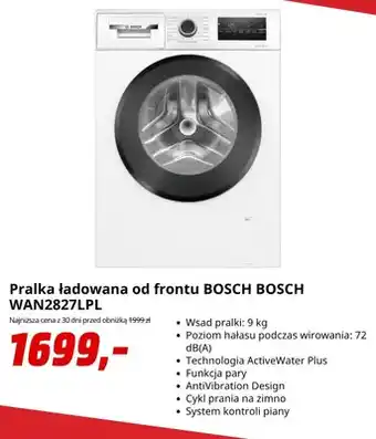 Pralka ładowana od frontu Bosch WAN2827LPL