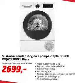 Media Markt Suszarka kondensacyjna z pompą ciepła Bosch WQG243DKPL oferta