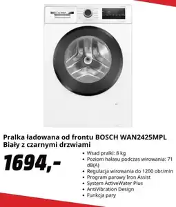 Media Markt Pralka ładowana od frontu Bosch WAN2425MPL oferta