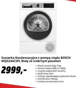 Media Markt Suszarka kondensacyjna z pompą ciepła Bosch WQG244CSPL oferta
