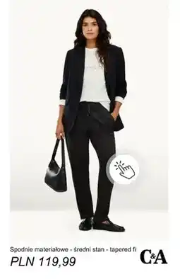 C&A Spodnie materiałowe średni stan tapered fit C & A oferta