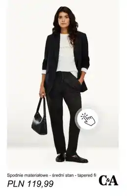 Spodnie materiałowe średni stan tapered fit C & A