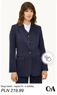 C&A Długi żakiet C & A regular fit w jodełkę oferta