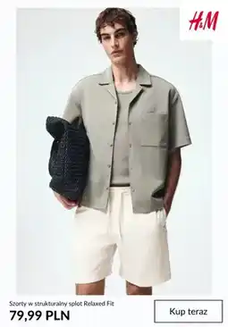 H&M Szorty w strukturalny splot Relaxed Fit H & M oferta