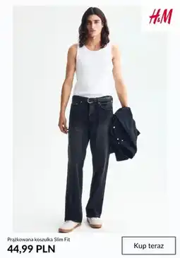 H&M Prążkowana koszulka Slim Fit H & M oferta
