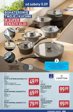 ALDI Garnek aluminiowy z pokrywką Crofton 6,8 l 28 cm oferta