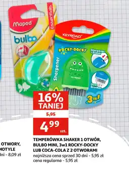 Auchan Temperówka Shaker 1 otwór, Bulbo Mini, 3w1 Rocky-Docky lub Coca-Cola z 2 otworami oferta