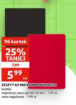 Auchan Zeszyt A5 96K Rainbow Herlitz oferta