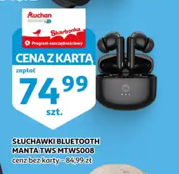 Auchan Słuchawki Bluetooth Manta TWS MTWS008 oferta