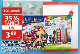 Auchan Blok Techniczny Biały A4 Bambino oferta
