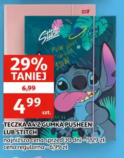 Auchan Teczka A4 z gumką Pusheen lub Stitch oferta