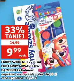 Auchan Farby akwarelowe Bambino 12 kolorów oferta