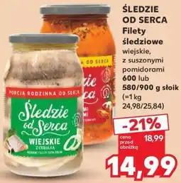 Kaufland Śledzie od Serca Filety śledziewe wiejskie z suszonymi pomidorami oferta